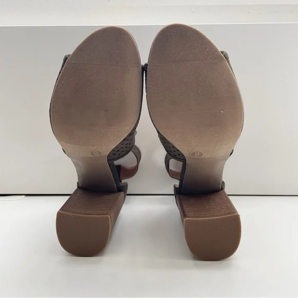 Target universal thread fall booties heel peep toe chunky wedge sandal green 9 - Picture 9 of 9